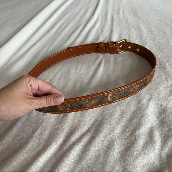 Louis Vuitton Echarpe Tan Leather Logo Belt 85 cm 34” - Picture 8 of 11
